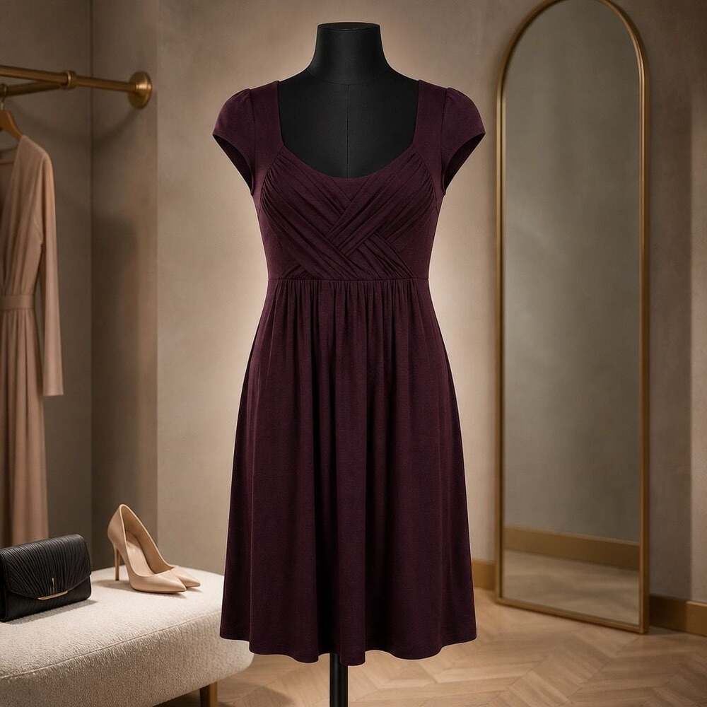 Soprano Women's Size S Cap Sleeve Pleated Empire Waist Dress item #144 - Picture 4 of 9